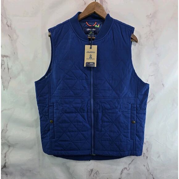 Chubbies Jacket Mens Medium Blue Vest Quilted Nylon Bomber Rooster Easy Going - Picture 1 of 11